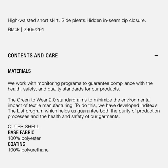 ZARA PLEATED FAUX LEATHER SKIRT - Picture 9 of 9